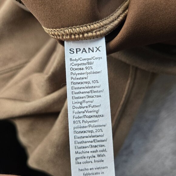Spanx Legging Pants S Brown Faux Suede Preppy Equestrian Minimalist Pull On - Picture 10 of 14
